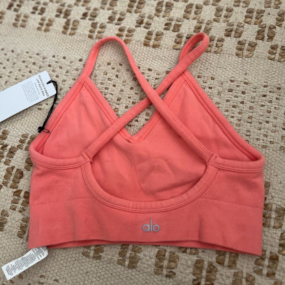 NWT ALO Seamless Ribbed Low Back Bra - Picture 5 of 5